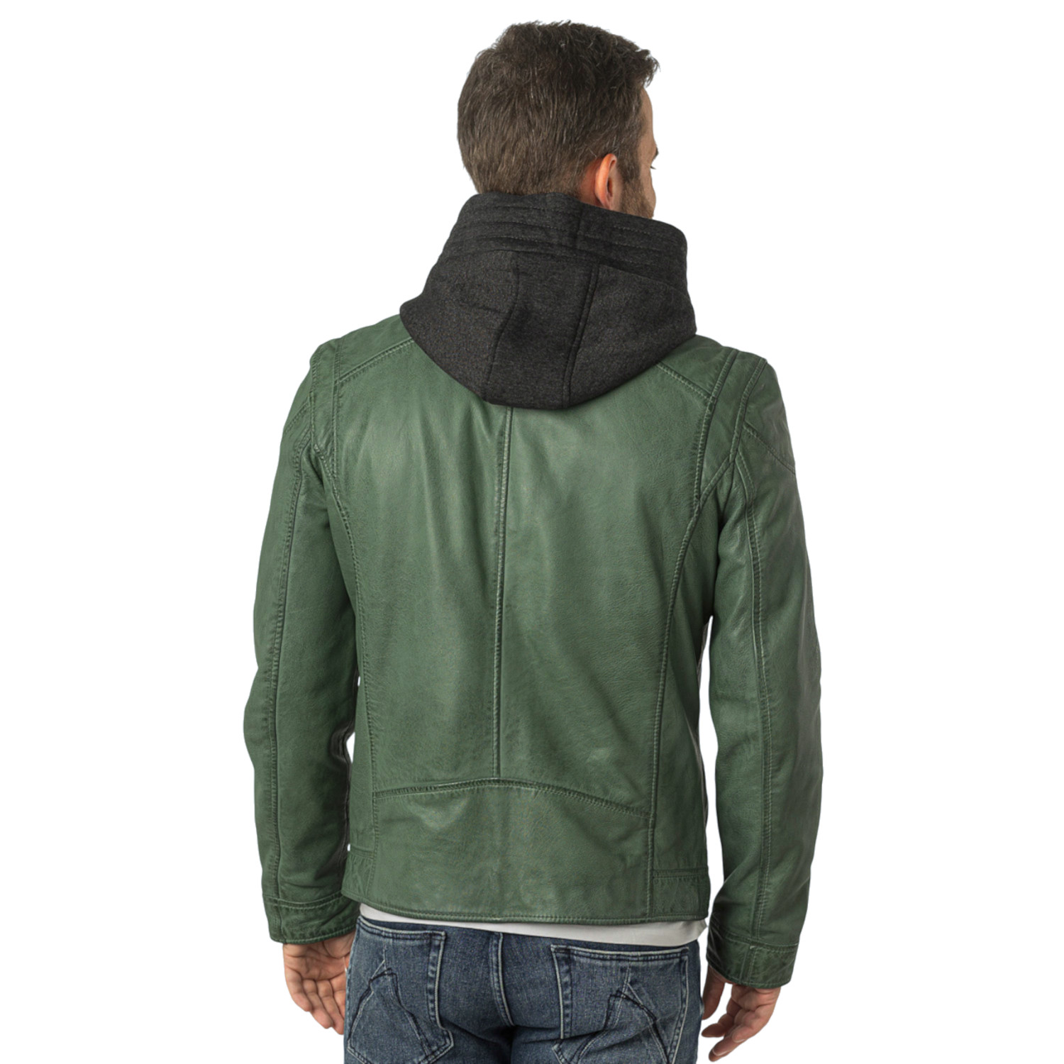 Męska skórzana kurtka Mauritius Ciemnozielona MMKarlos – Kurtki skórzane