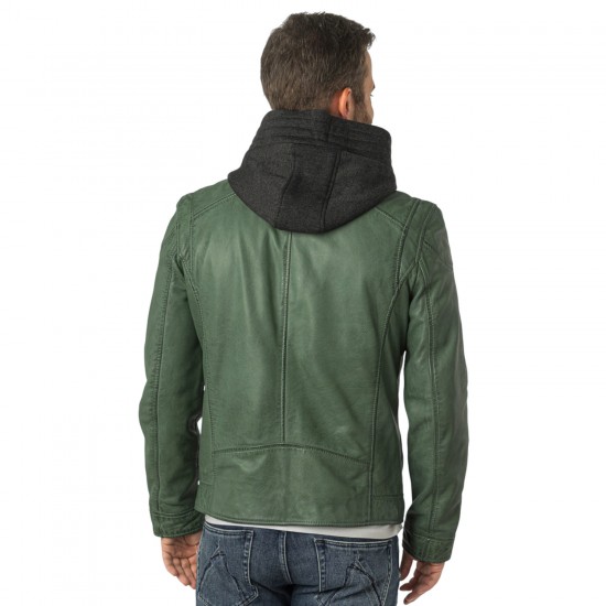 Męska skórzana kurtka Mauritius Ciemnozielona MMKarlos