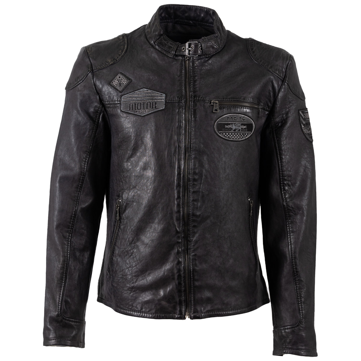 Męska skórzana kurtka Mauritius Ciemny antracyt MMKendrik – Kurtki skórzane