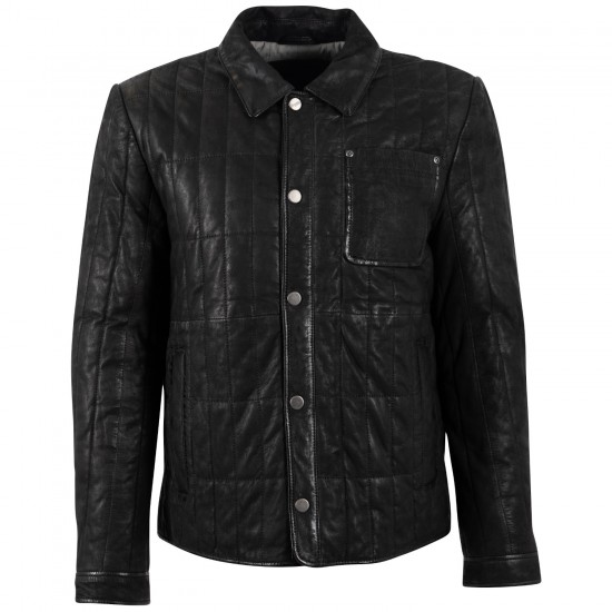 Męska skórzana kurtka Mauritius Czarna MMKiuby