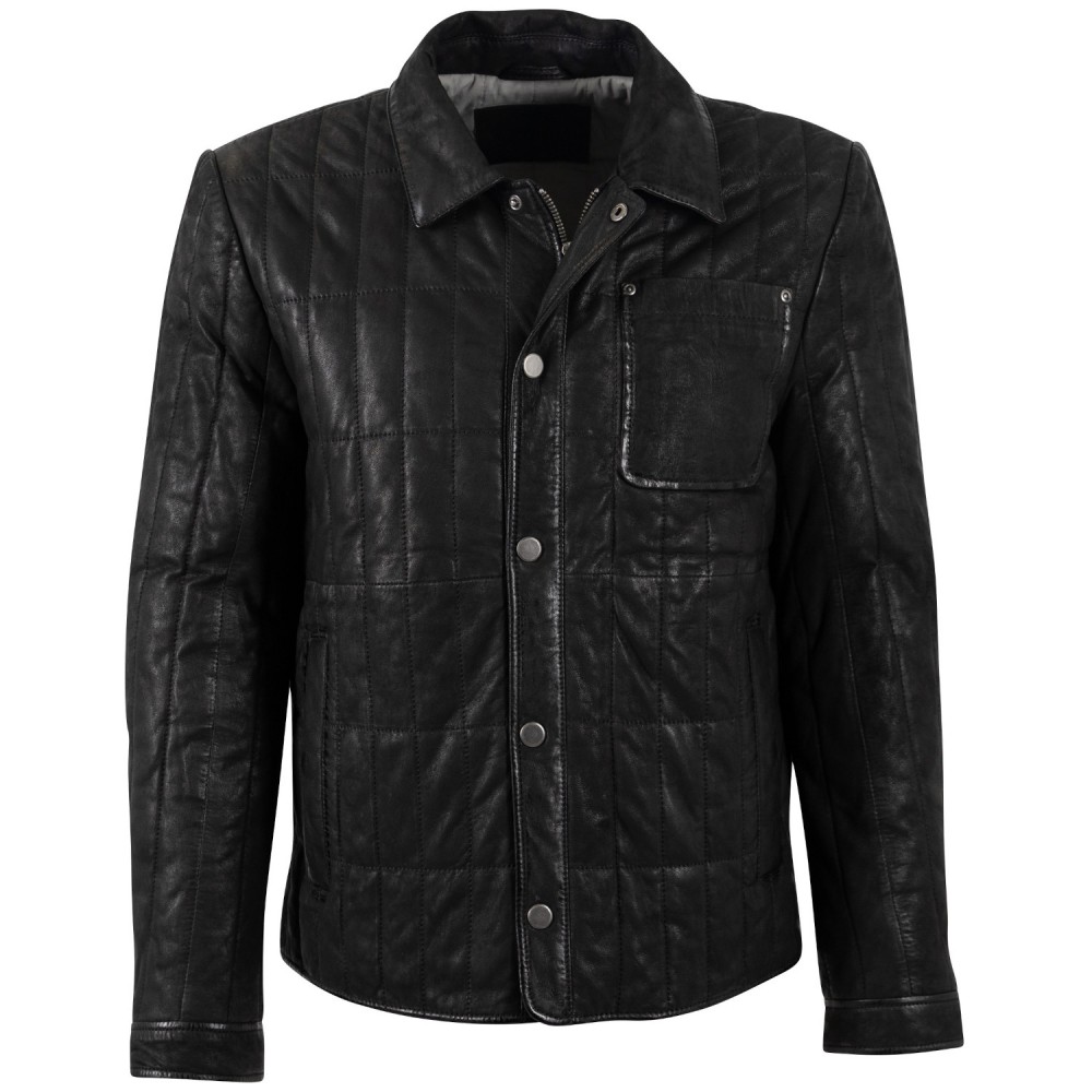 Męska skórzana kurtka Mauritius Czarna MMKiuby - readytowear