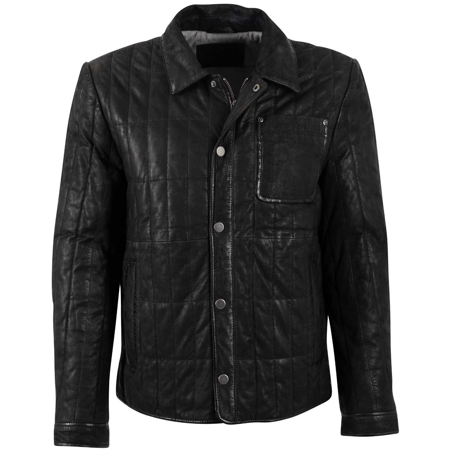 Męska skórzana kurtka Mauritius Czarna MMKiuby – Kurtki skórzane