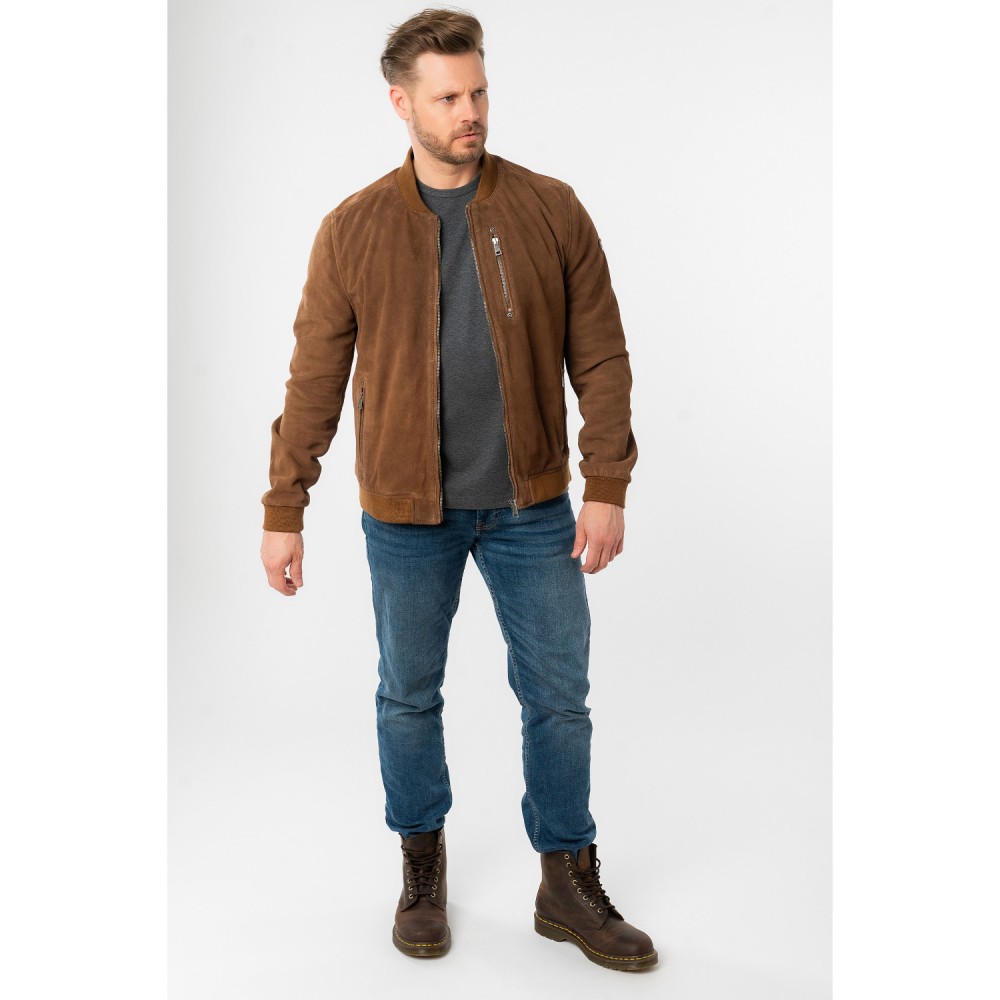 Męska skórzana kurtka Mauritius jasnobrązowa MMKolmo - readytowear