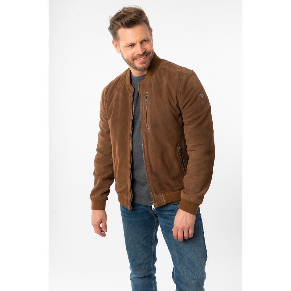 Męska skórzana kurtka Mauritius jasnobrązowa MMKolmo - readytowear
