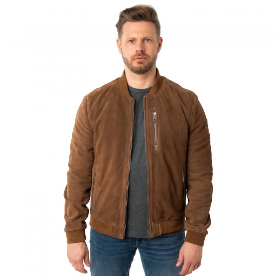 Męska skórzana kurtka Mauritius jasnobrązowa MMKolmo