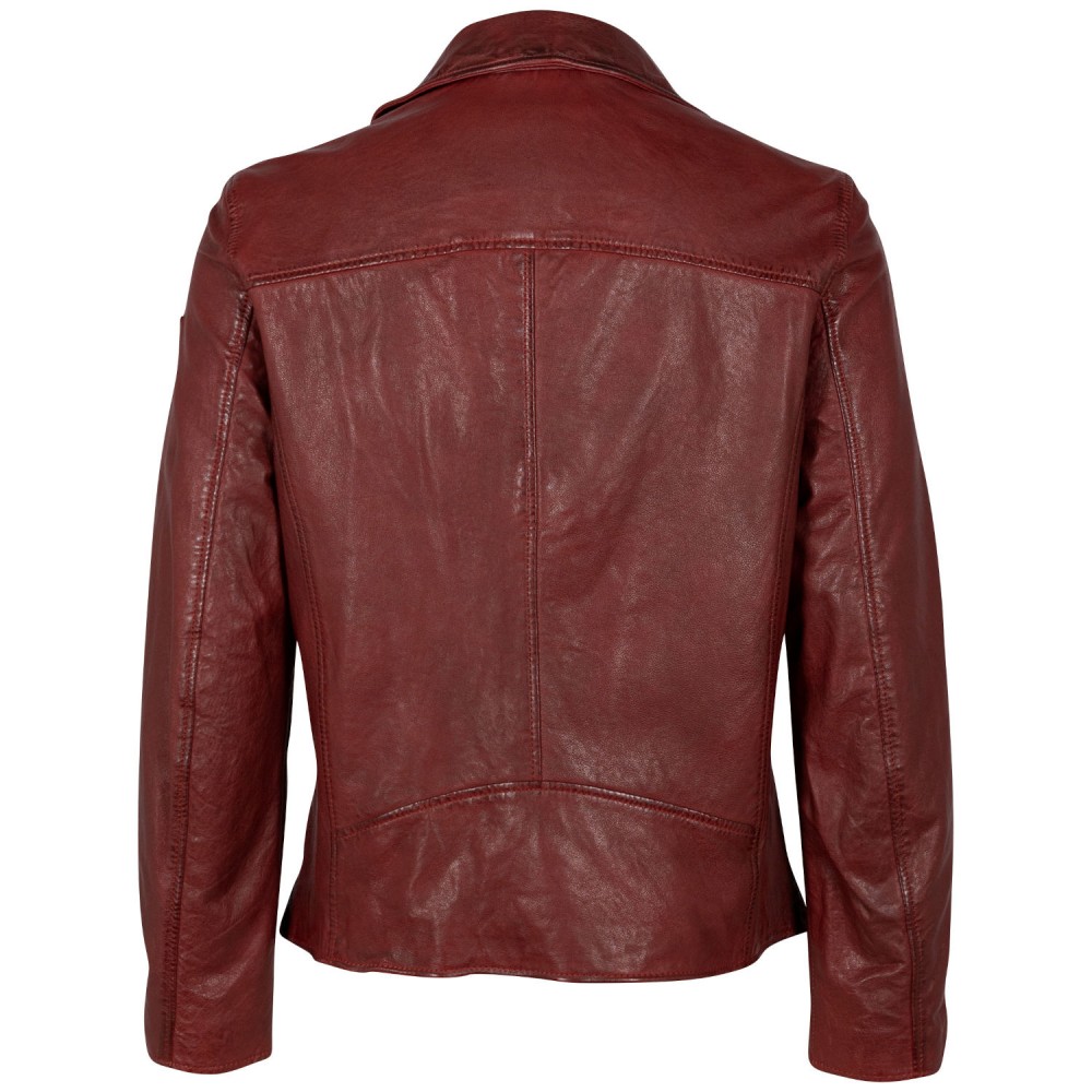 Męska skórzana kurtka Mauritius ciemnoczerwona MMKunro - readytowear