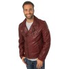 Męska skórzana kurtka Mauritius ciemnoczerwona MMKunro – Kurtki skórzane