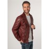 Męska skórzana kurtka Mauritius ciemnoczerwona MMKunro – Kurtki skórzane