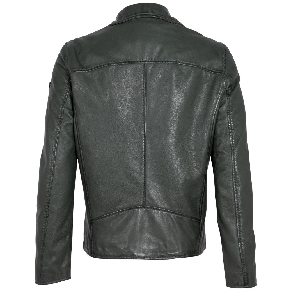 Męska skórzana kurtka Mauritius Ciemnozielona MMKunro - readytowear