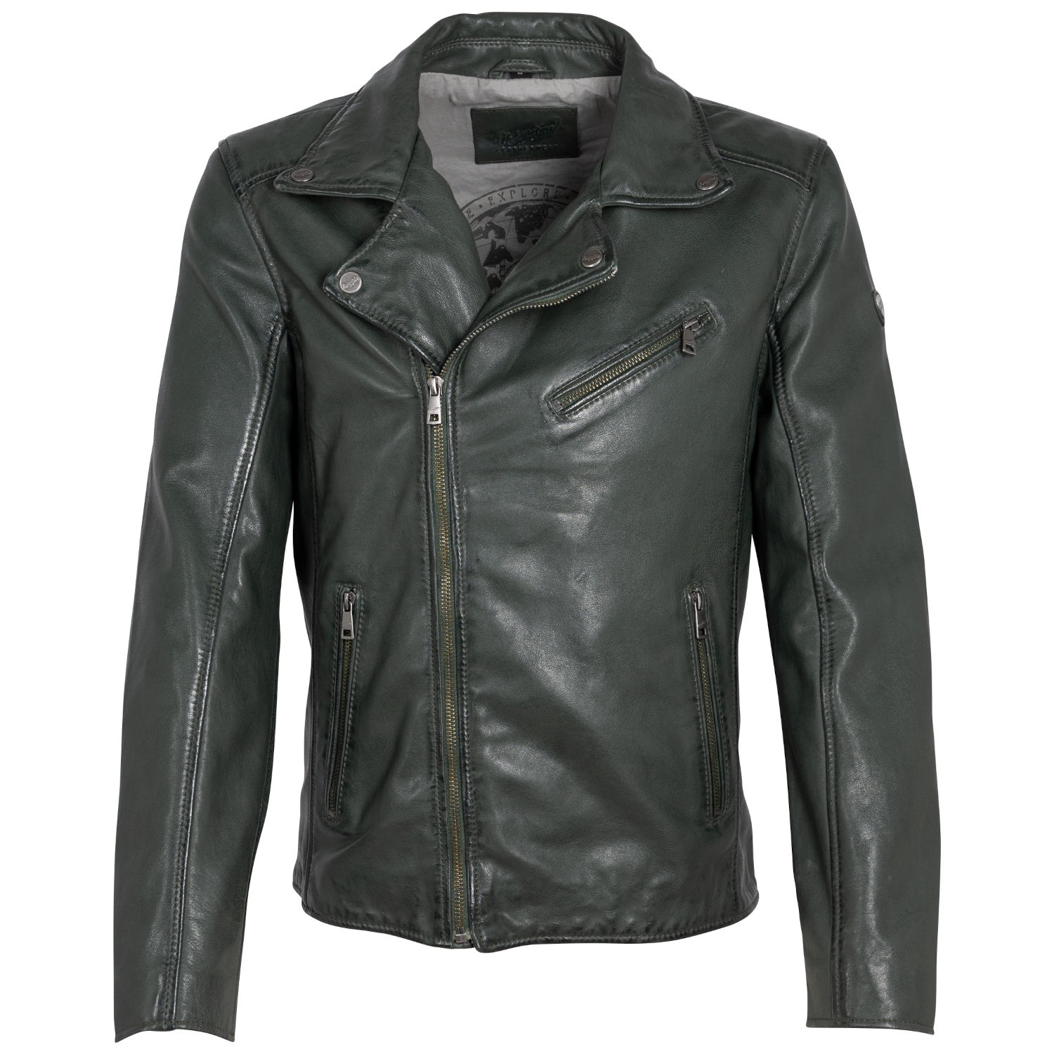 Męska skórzana kurtka Mauritius Ciemnozielona MMKunro – Kurtki skórzane