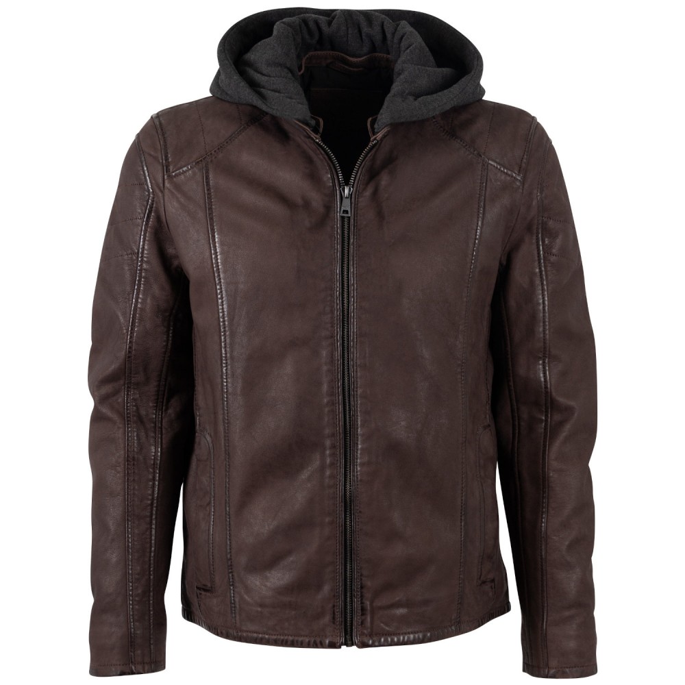 Męska skórzana kurtka Mauritius Burgundowa MMKylos