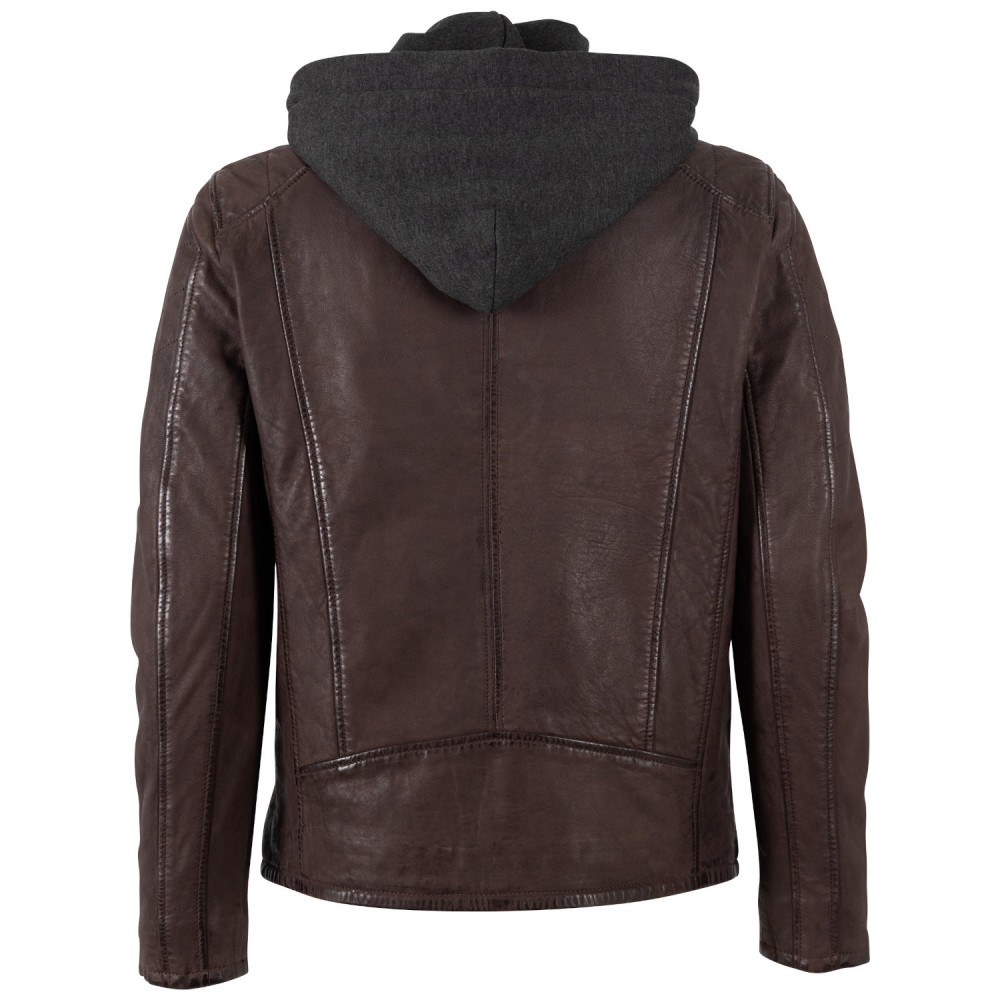 Męska skórzana kurtka Mauritius Burgundowa MMKylos