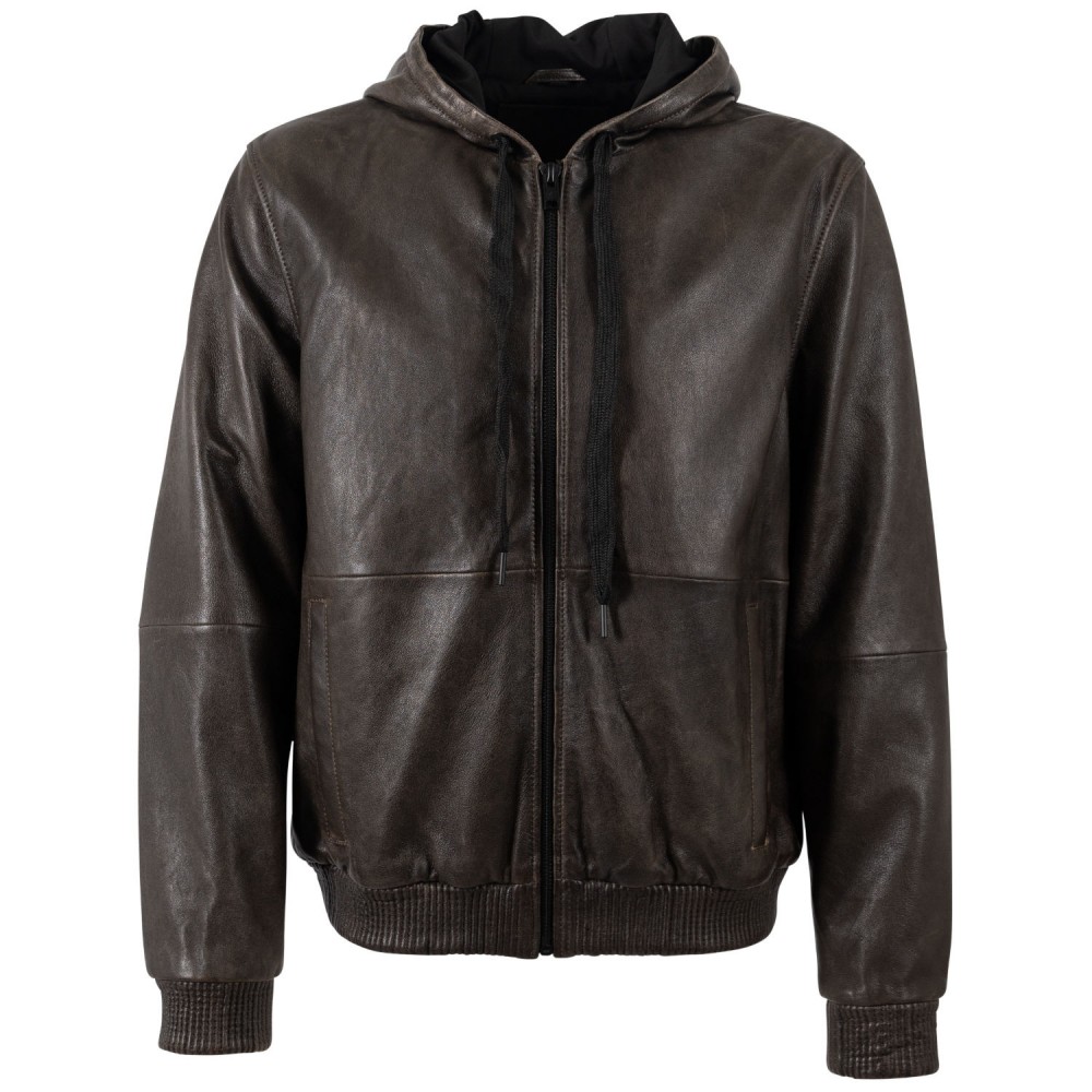 Męska skórzana kurtka Mauritius Brązowa MMKym
