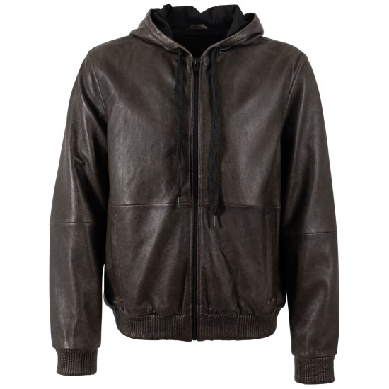 Męska skórzana kurtka Mauritius Brązowa MMKym