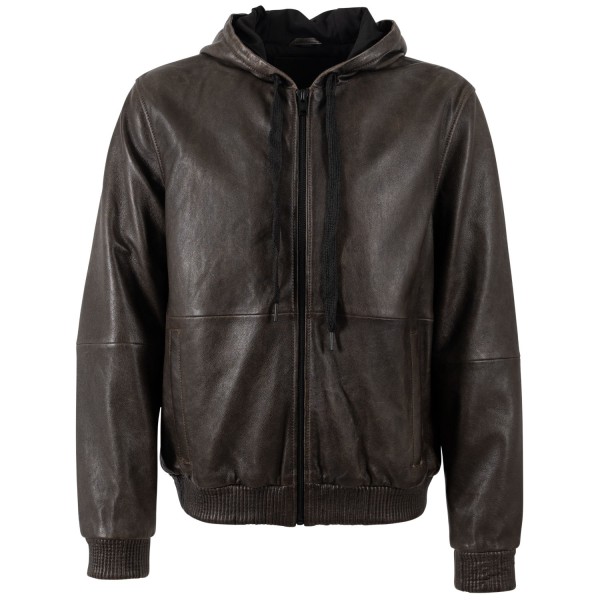 Męska skórzana kurtka Mauritius Brązowa MMKym