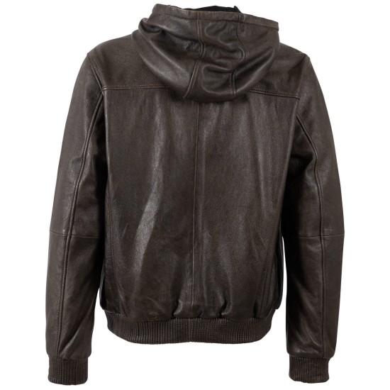 Męska skórzana kurtka Mauritius Brązowa MMKym