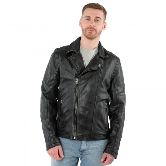 Męska skórzana kurtka Mauritius Czarna Vintage MMLario