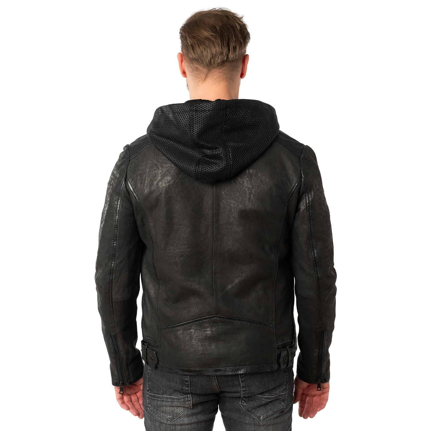 Męska skórzana kurtka Mauritius Czarna MMLurak – Kurtki skórzane