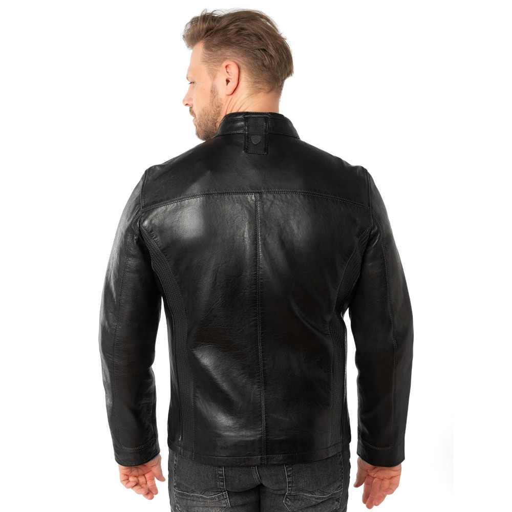 Męska skórzana kurtka Mauritius Czarna MMMayko