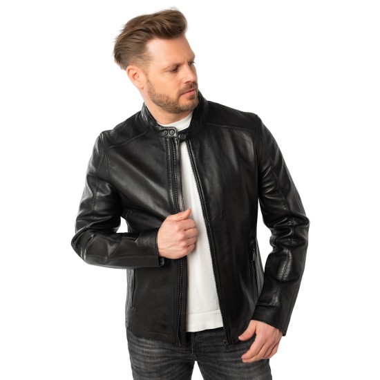 Męska skórzana kurtka Mauritius Czarna MMMayko