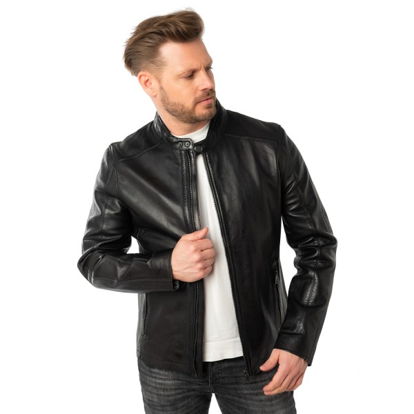 Męska skórzana kurtka Mauritius Czarna MMMayko