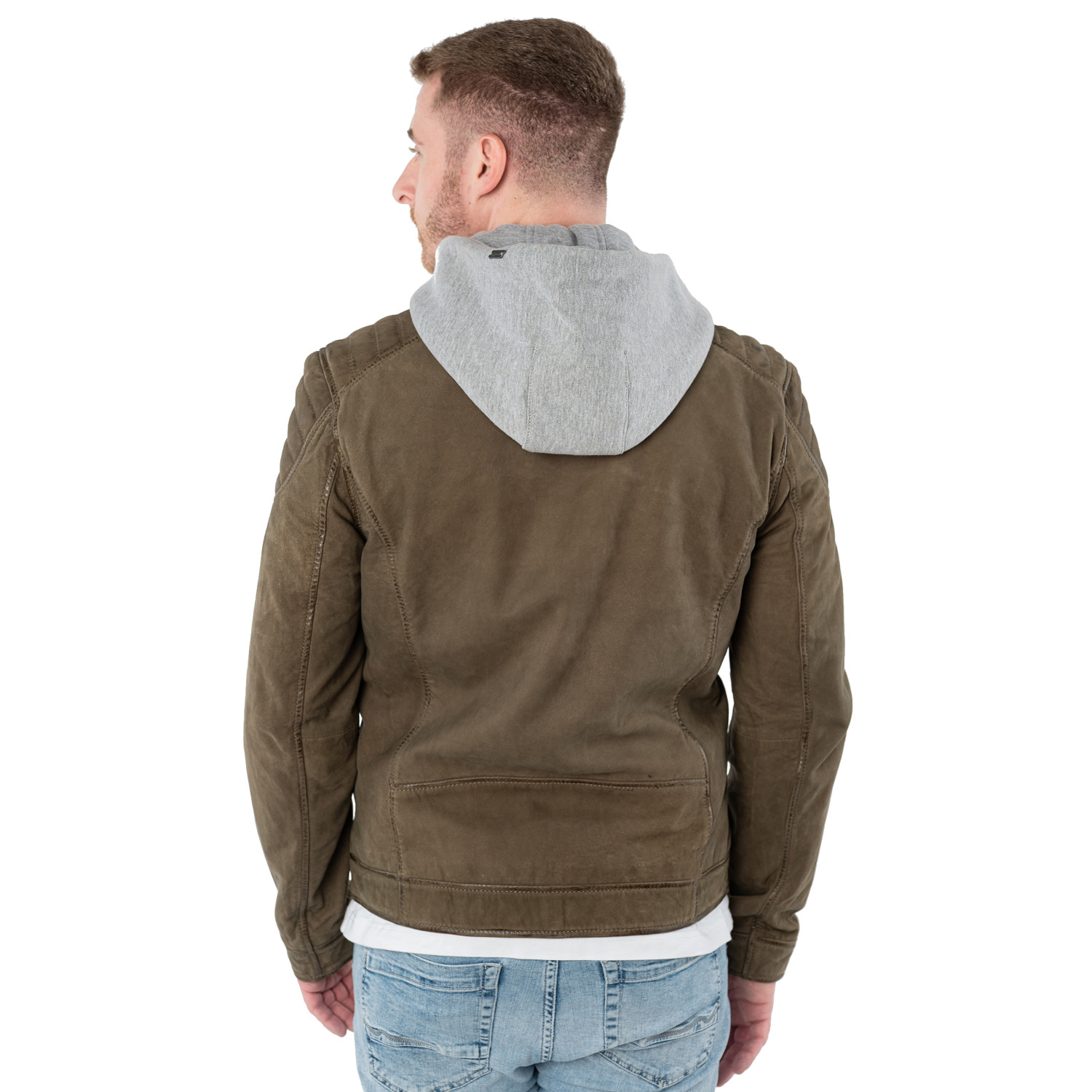 Męska skórzana kurtka Mauritius Ciemna oliwka MMMintos