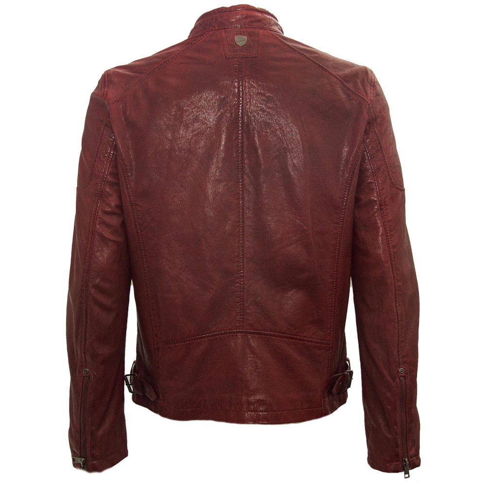 Męska skórzana kurtka Mauritius ciemnoczerwona MM Morkin - readytowear