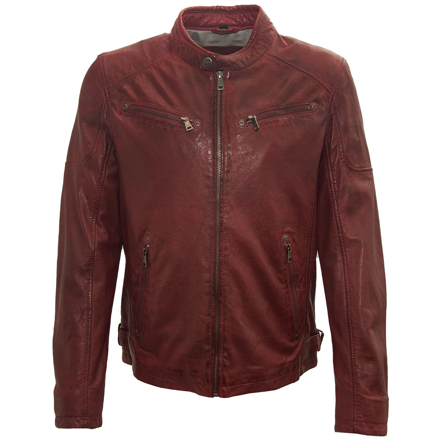Męska skórzana kurtka Mauritius ciemnoczerwona MM Morkin – Kurtki skórzane