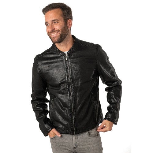 Męska skórzana kurtka Mauritius Czarna MMNelsan