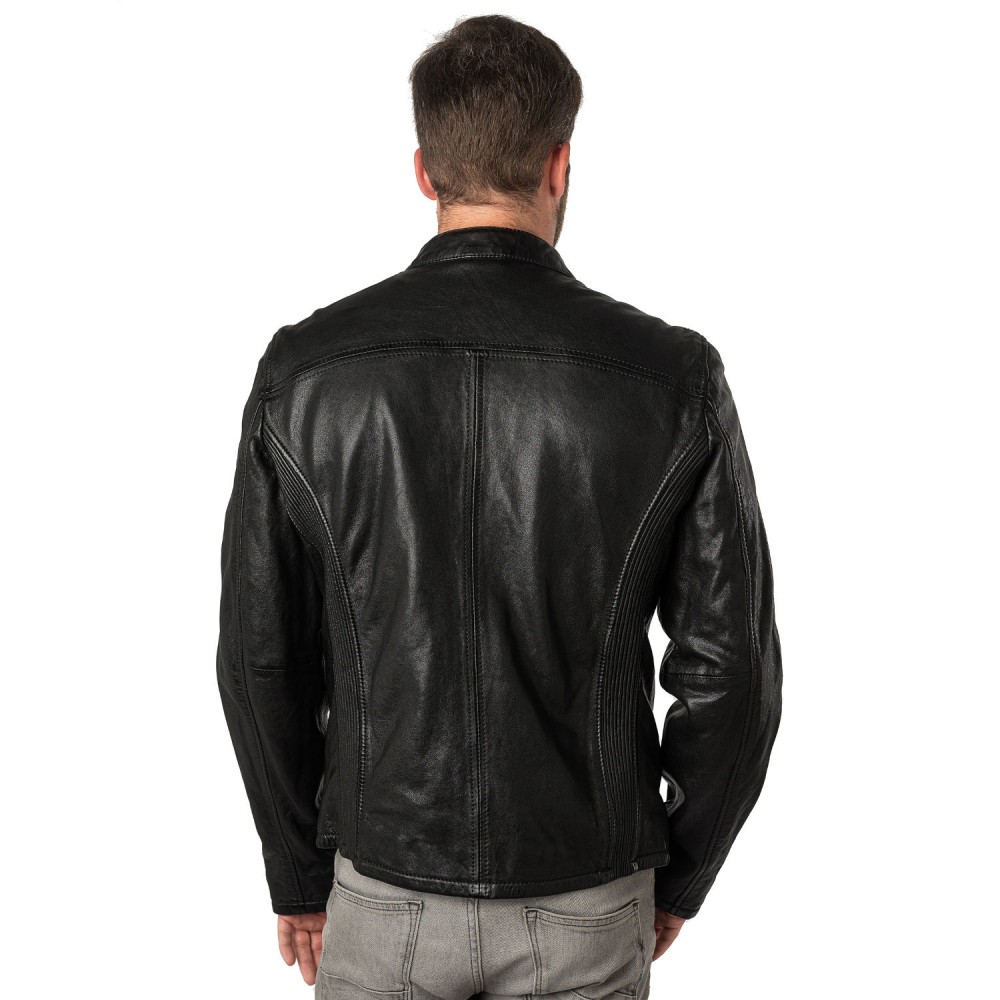 Męska skórzana kurtka Mauritius Czarna MMNelsan