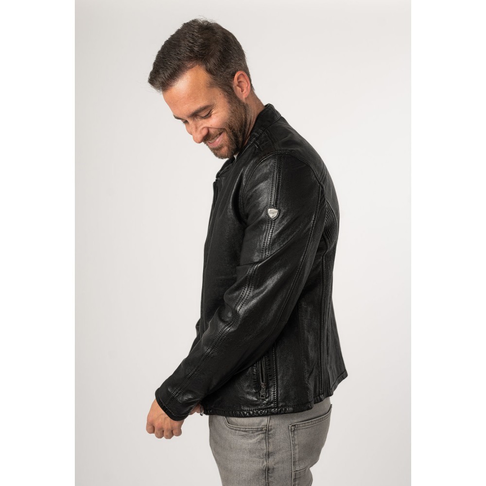 Męska skórzana kurtka Mauritius Czarna MMNelsan - readytowear