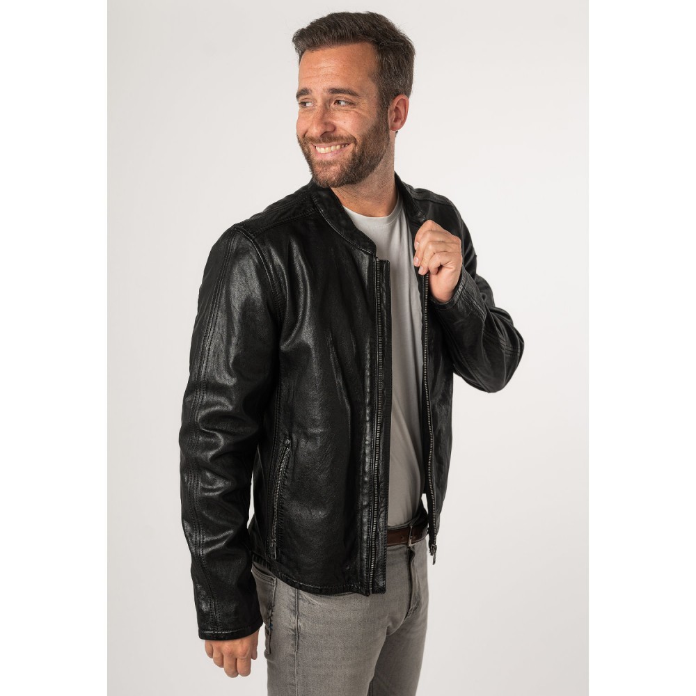Męska skórzana kurtka Mauritius Czarna MMNelsan - readytowear