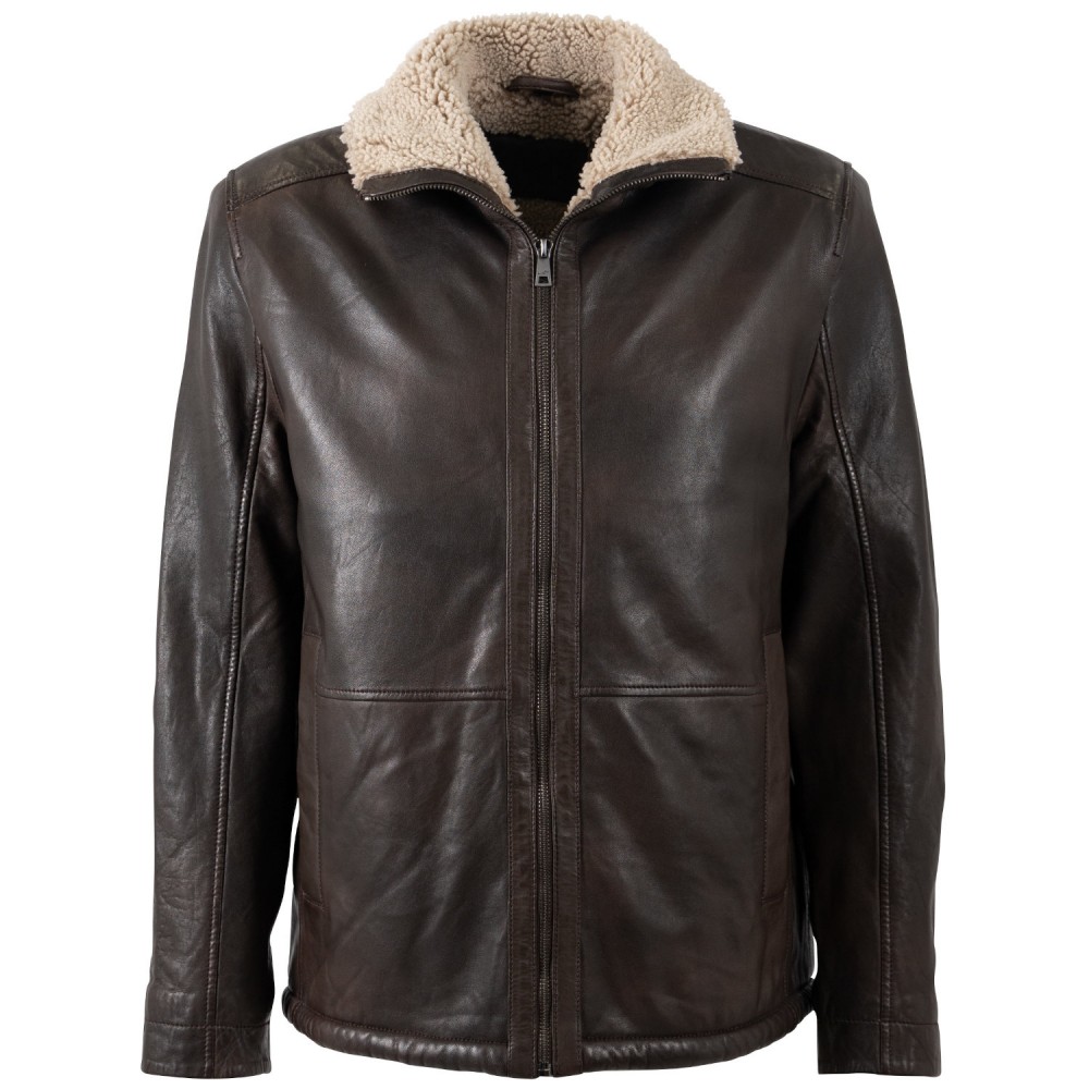 Męska skórzana kurtka Mauritius Antyczny brąz MMNuuko - readytowear