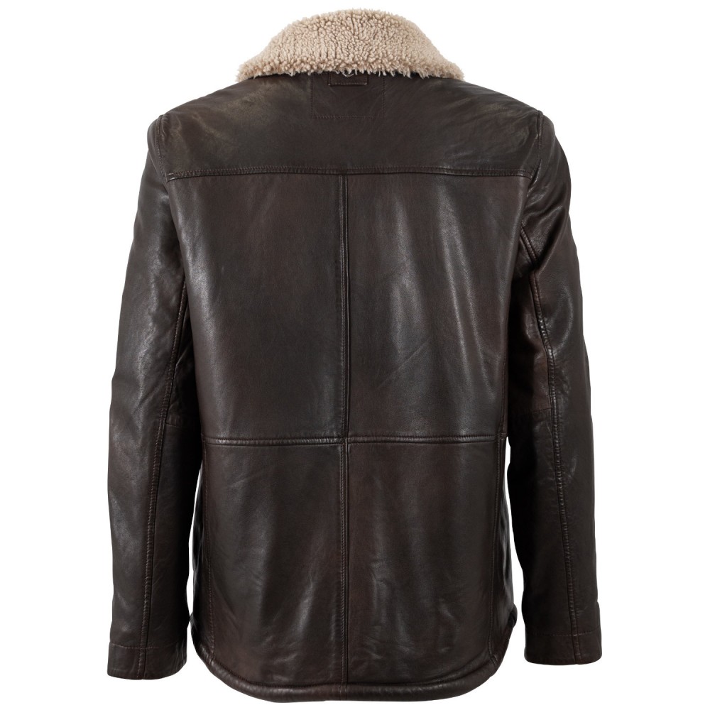 Męska skórzana kurtka Mauritius Antyczny brąz MMNuuko - readytowear
