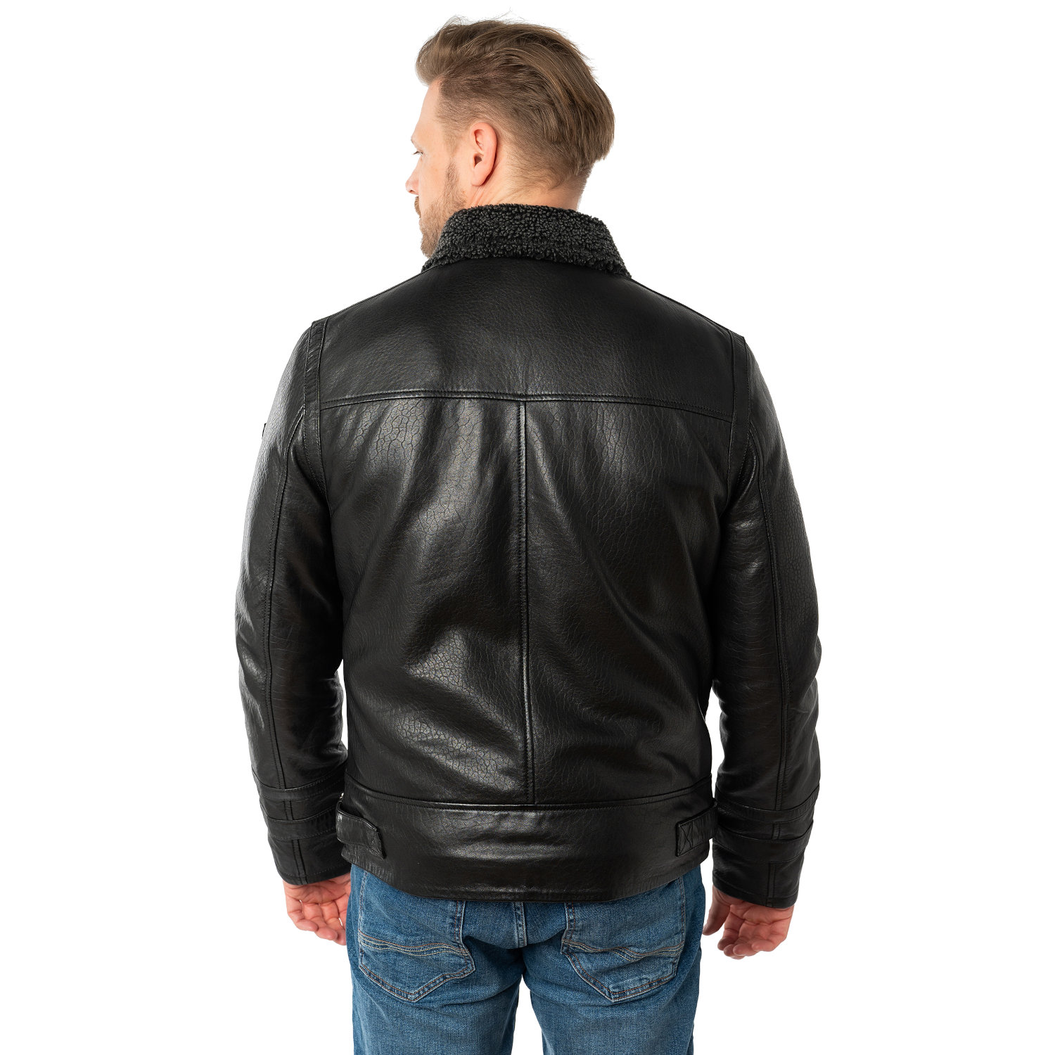 Męska skórzana kurtka Mauritius Czarna MMOrctis – Kurtki skórzane