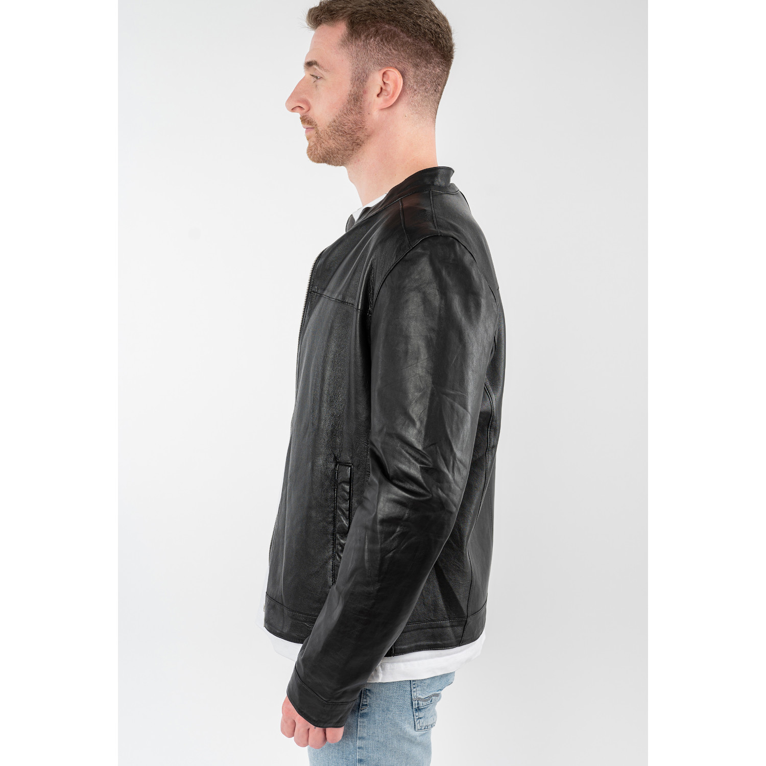 Męska skórzana kurtka Mauritius Czarna MMOOrlando – Kurtki skórzane