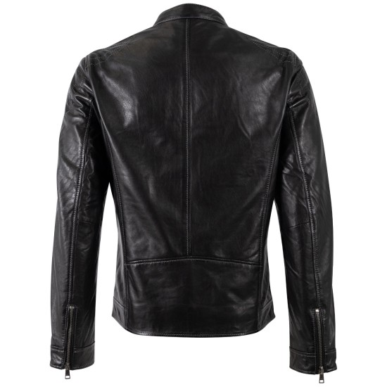 Męska skórzana kurtka Mauritius Czarna MMOrvay