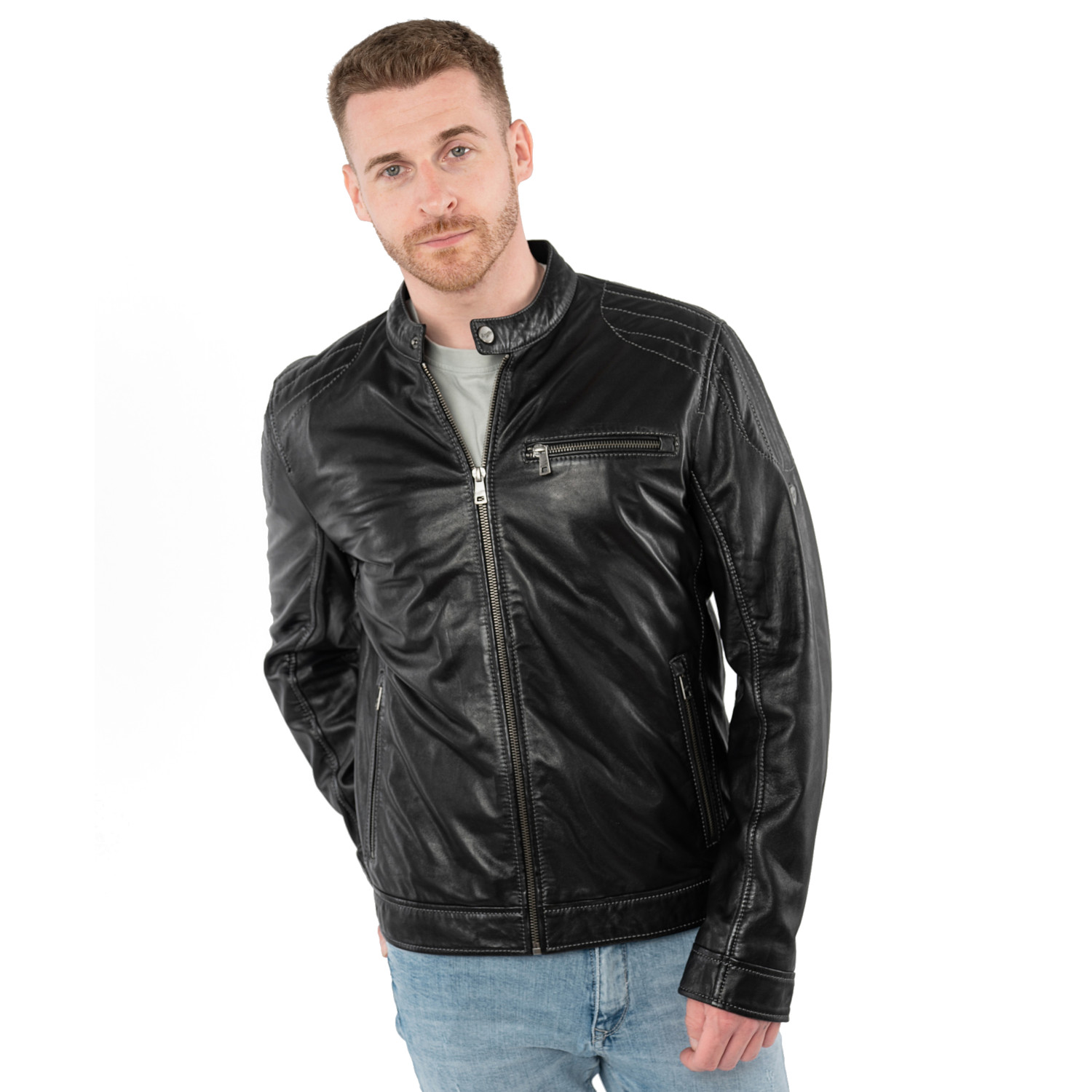 Męska skórzana kurtka Mauritius Czarna MMOrvay