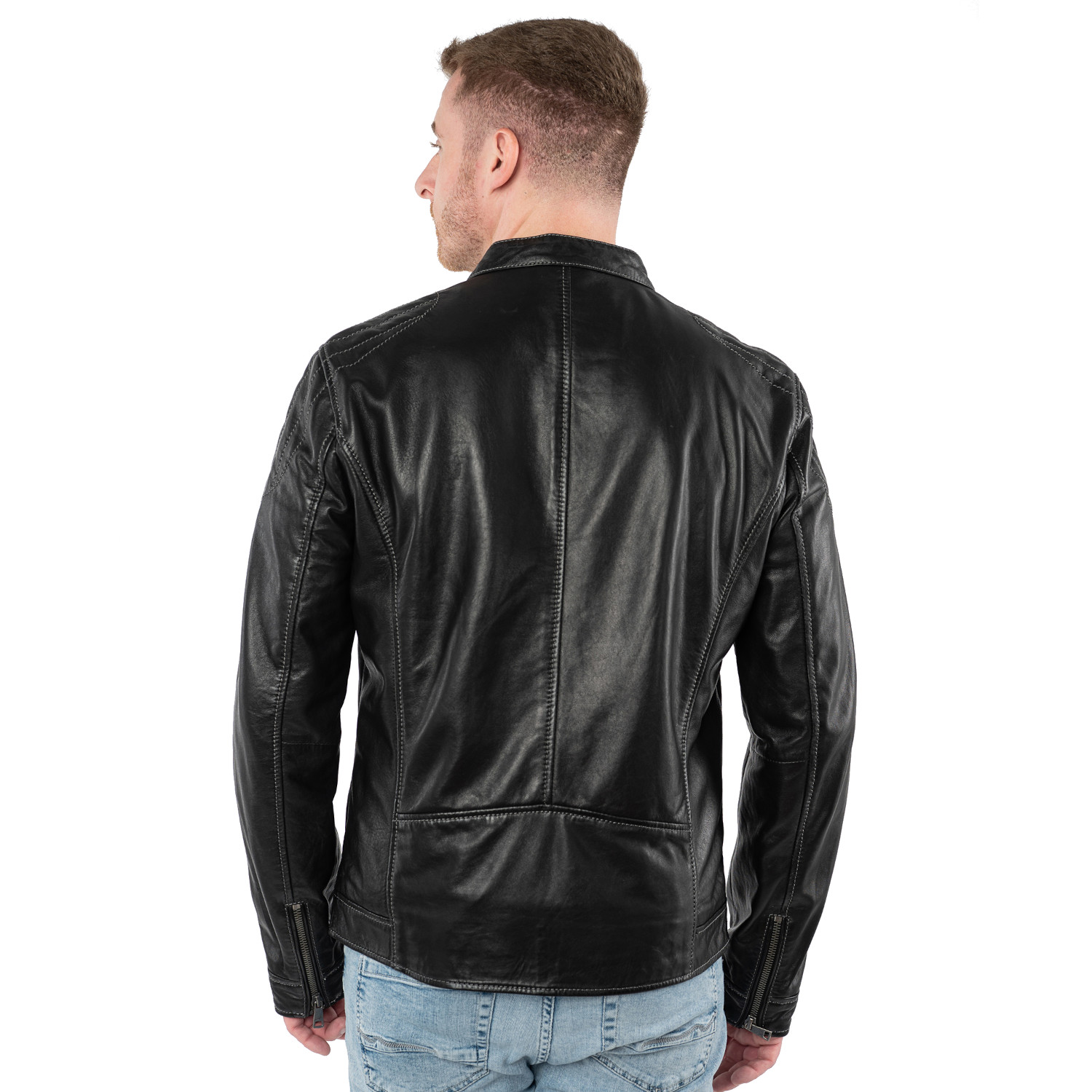 Męska skórzana kurtka Mauritius Czarna MMOrvay