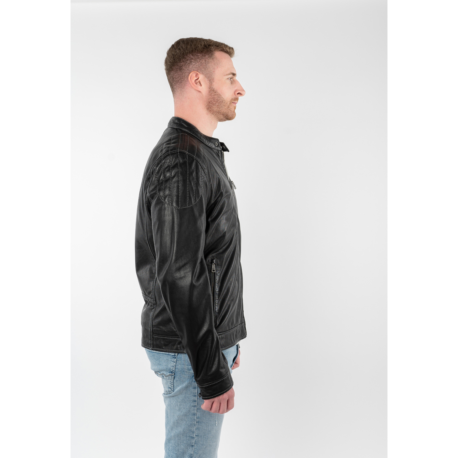 Męska skórzana kurtka Mauritius Czarna MMOrvay