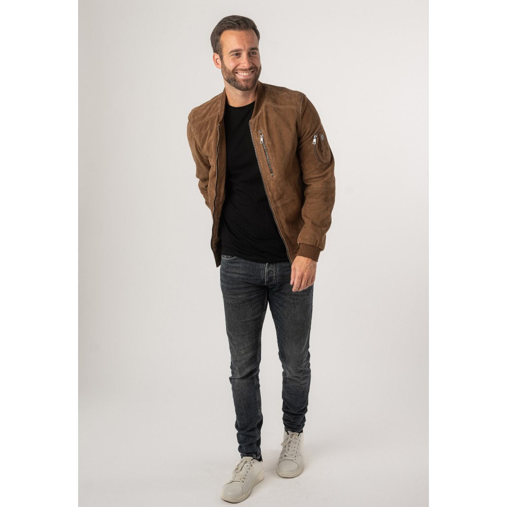 Męska skórzana kurtka Mauritius Jasny koniak MMPalermo - readytowear