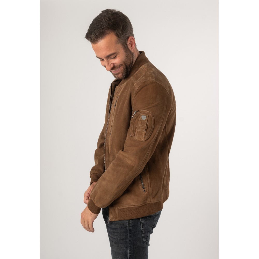 Męska skórzana kurtka Mauritius Jasny koniak MMPalermo - readytowear