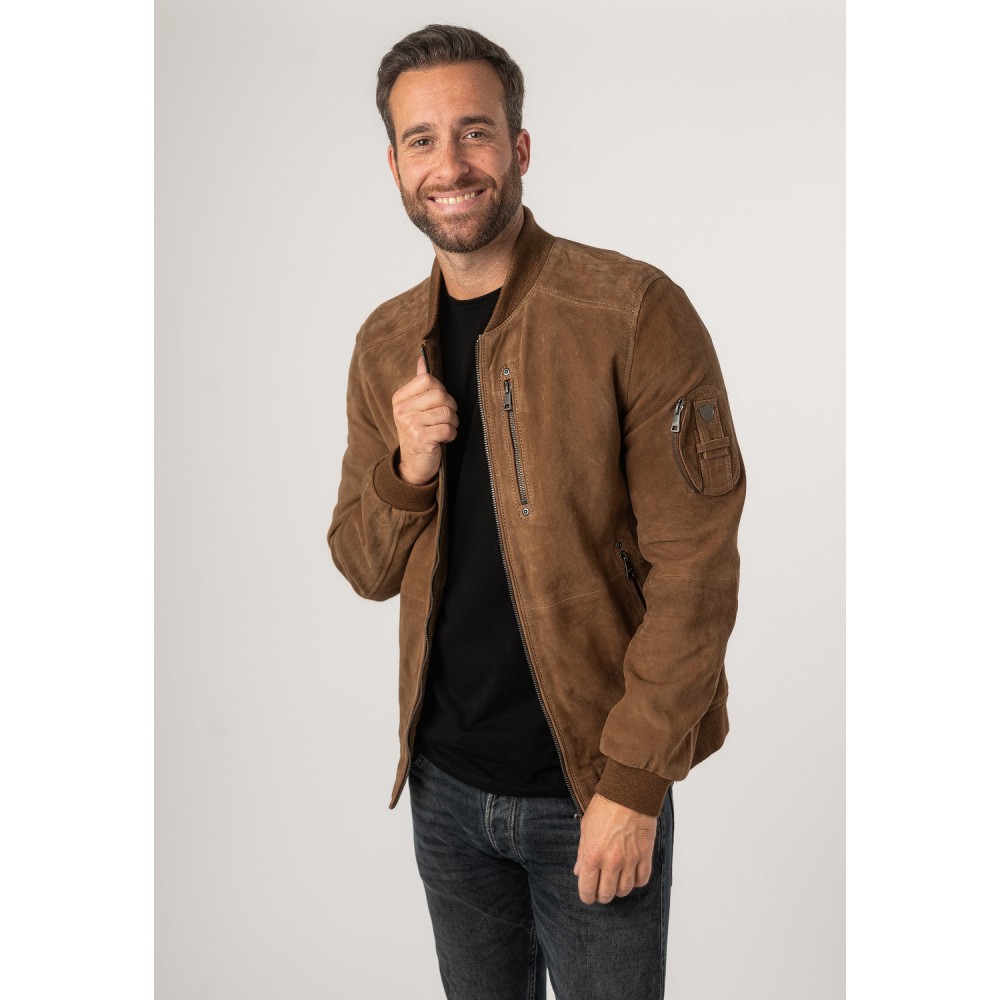 Męska skórzana kurtka Mauritius Jasny koniak MMPalermo - readytowear