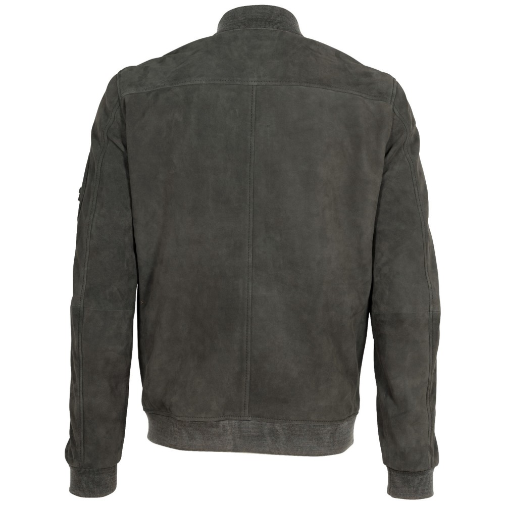 Męska skórzana kurtka Mauritius Szara MMPalermo - readytowear