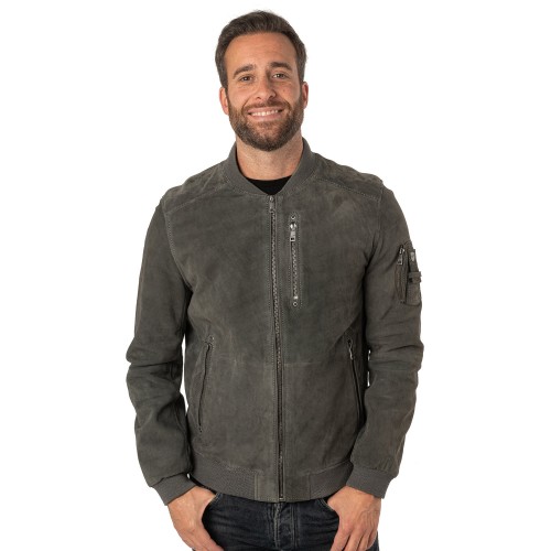 Męska skórzana kurtka Mauritius Szara MMPalermo