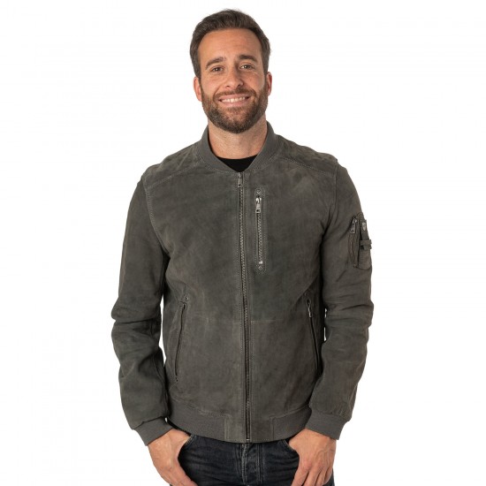Męska skórzana kurtka Mauritius Szara MMPalermo