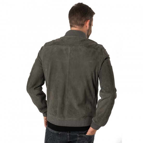 Męska skórzana kurtka Mauritius Szara MMPalermo