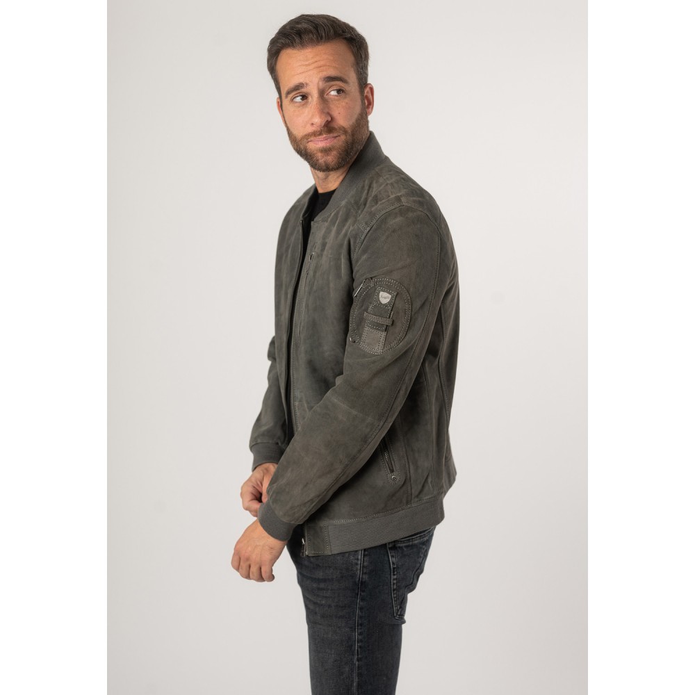 Męska skórzana kurtka Mauritius Szara MMPalermo - readytowear