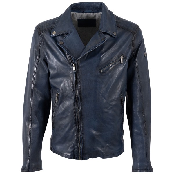 Męska skórzana kurtka Mauritius ciemnoniebieska MMParan