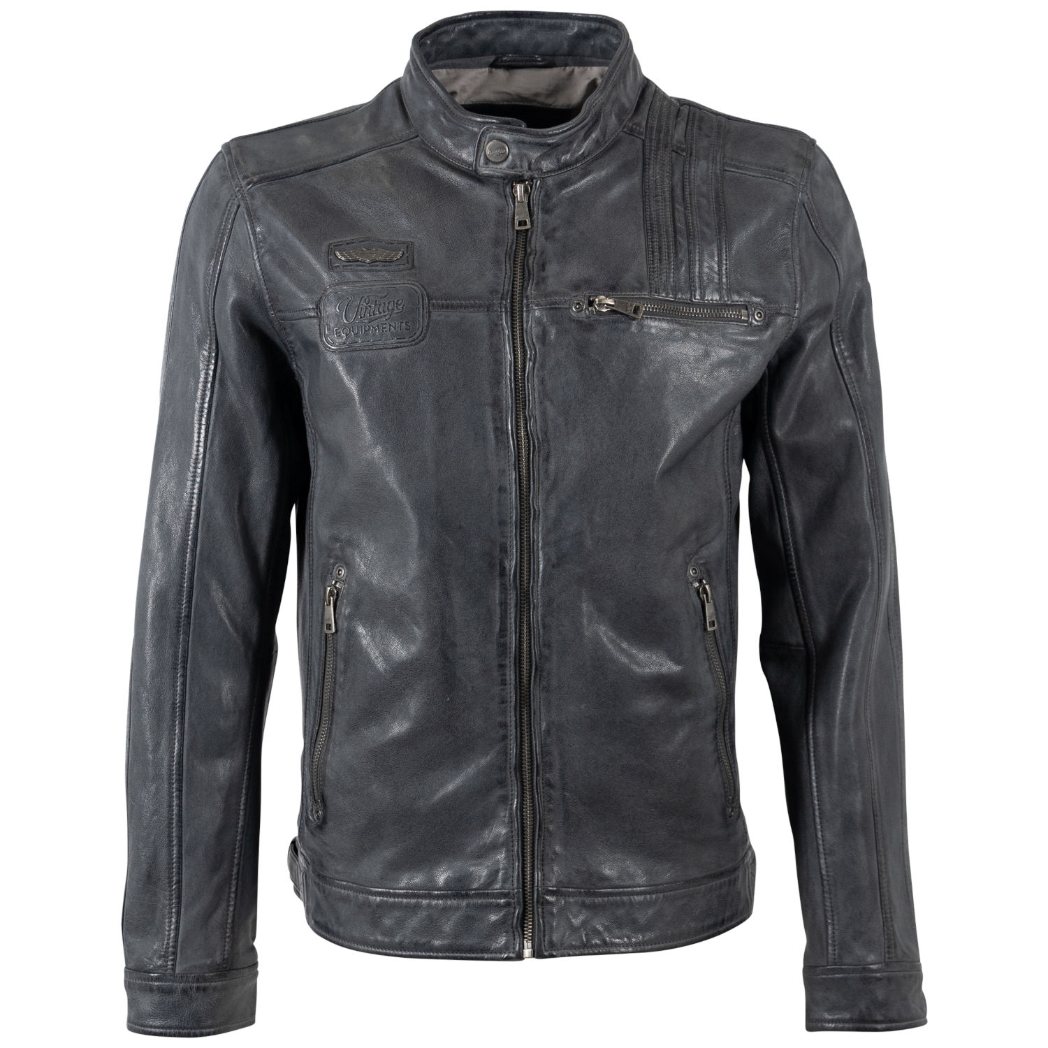 Męska skórzana kurtka Mauritius antracytowa MMPietar – Kurtki skórzane